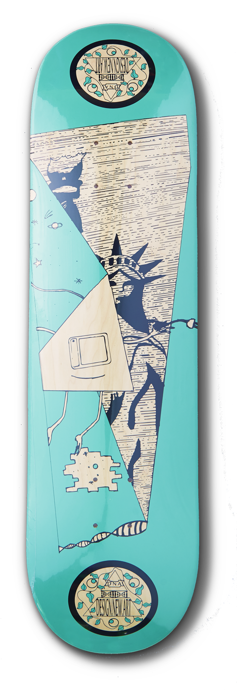 Lady Liberty Skateboard - Illustration Clipart (511x1437), Png Download