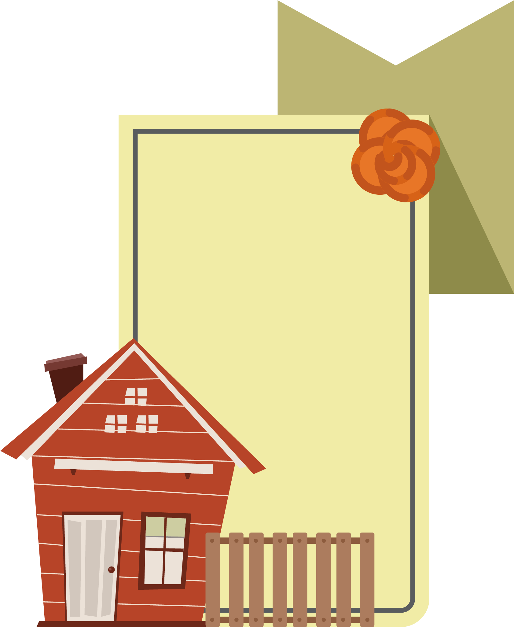 Hand Drawn Plant Background Leaves Advertisement Png - House Clipart (2500x2500), Png Download