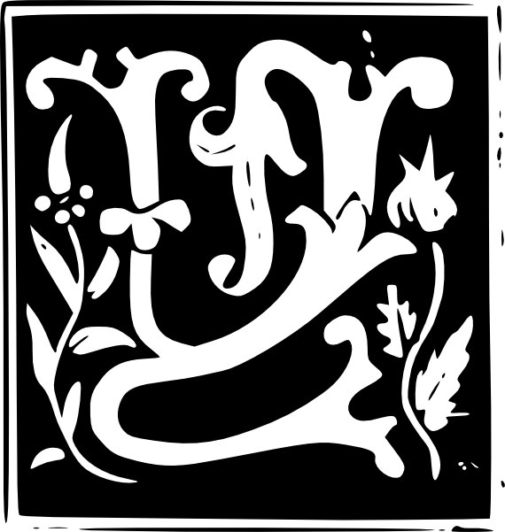 Decorative Letter Clipart (570x601), Png Download