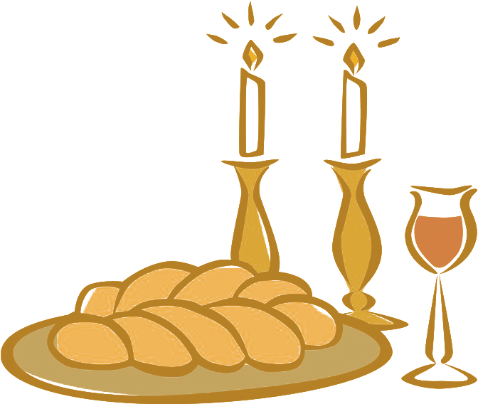 Shabbat Candles Judaism Clip Art - Shabbat Clipart - Png Download (672x568), Png Download
