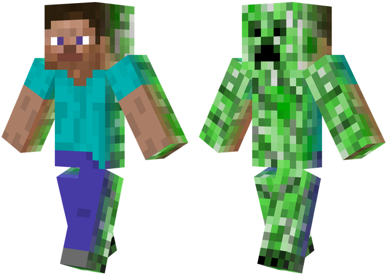 Half Human Wallpaper Wpt8205544 - Minecraft Cool Watermelon Skin Clipart (776x556), Png Download