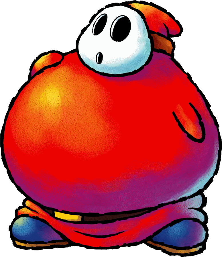 Enlarged Clipart Mario World - Fat Shy Guy Yoshi's Island - Png Downlo...
