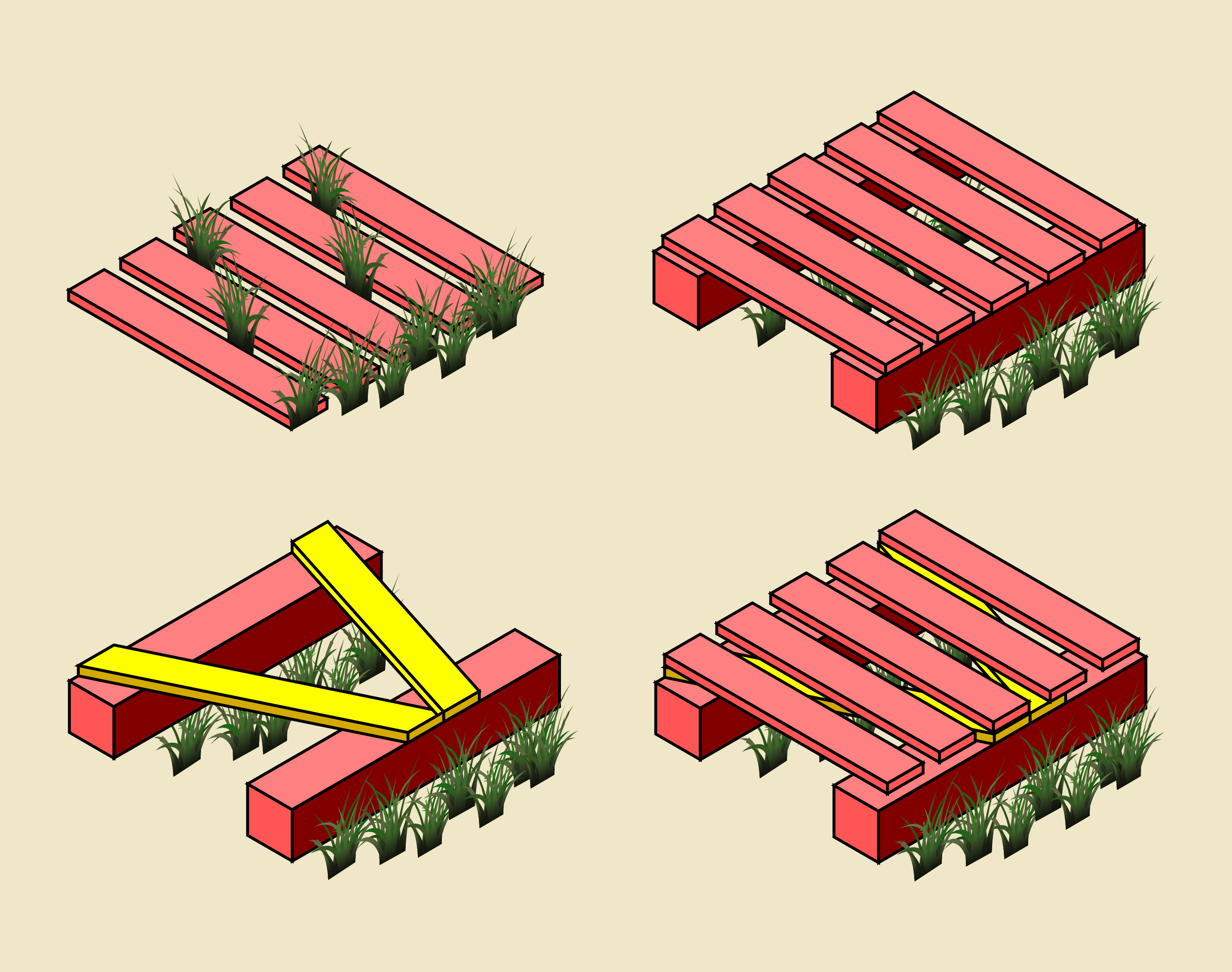 Isometric Boardwalk Underlay Example - Wood Clipart (2763x2180), Png Download