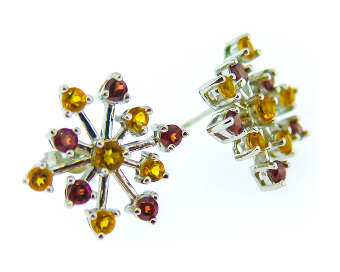 Silver Starburst Studs - Earrings Clipart (976x560), Png Download