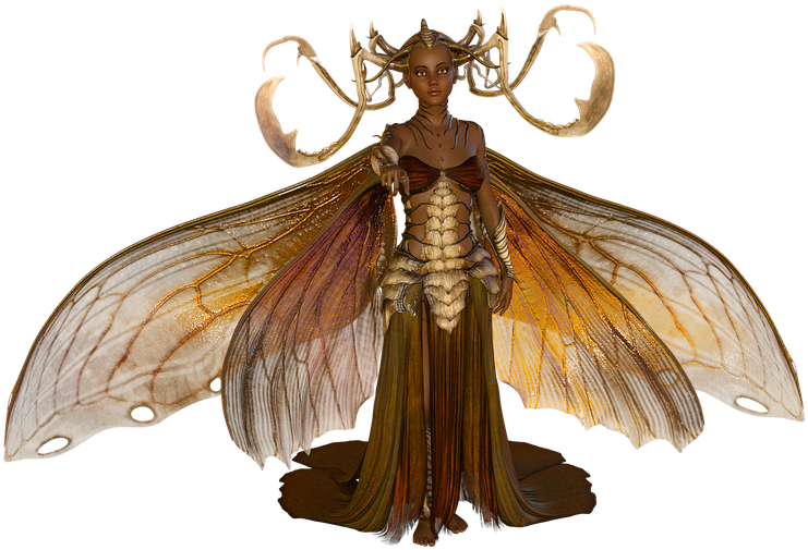 Mujer, Cuernos, Ala, Elf, Vestido, La Naturaleza - Fictional Character Clipart (818x720), Png Download