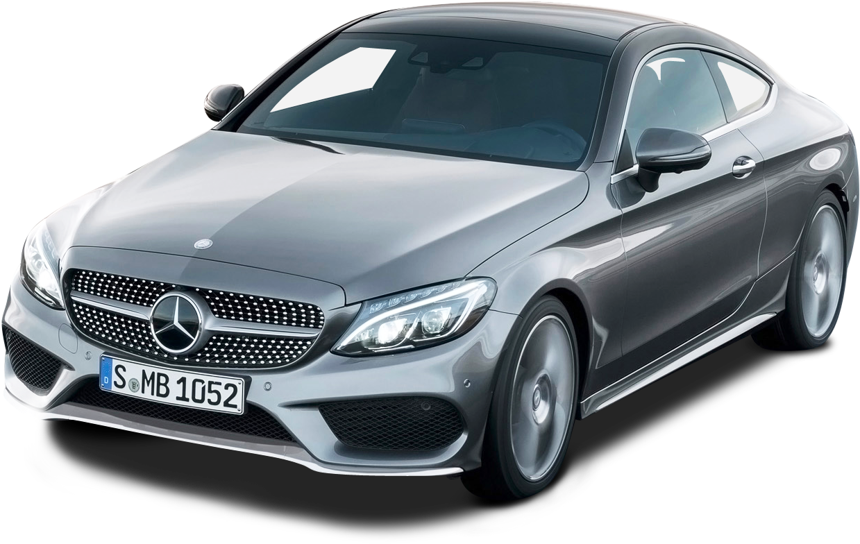 Grey Mercedes Benz C Class Coupe Car - C Class 220d Coupe Clipart (1327x856), Png Download