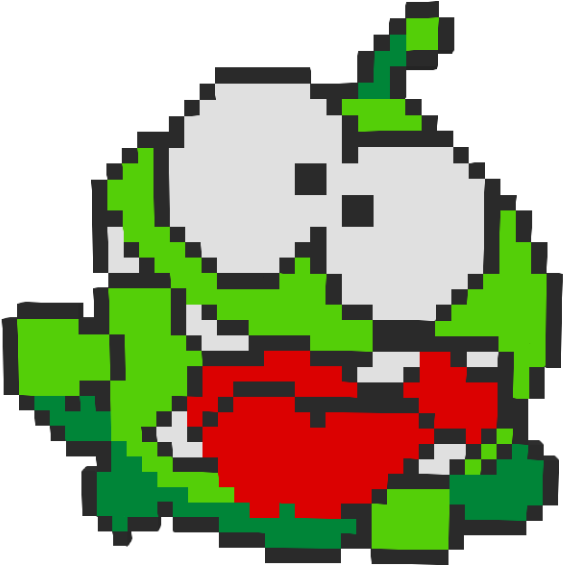 Om Nom From Cut The Rope Laughing Crying Emoji Pixel Art