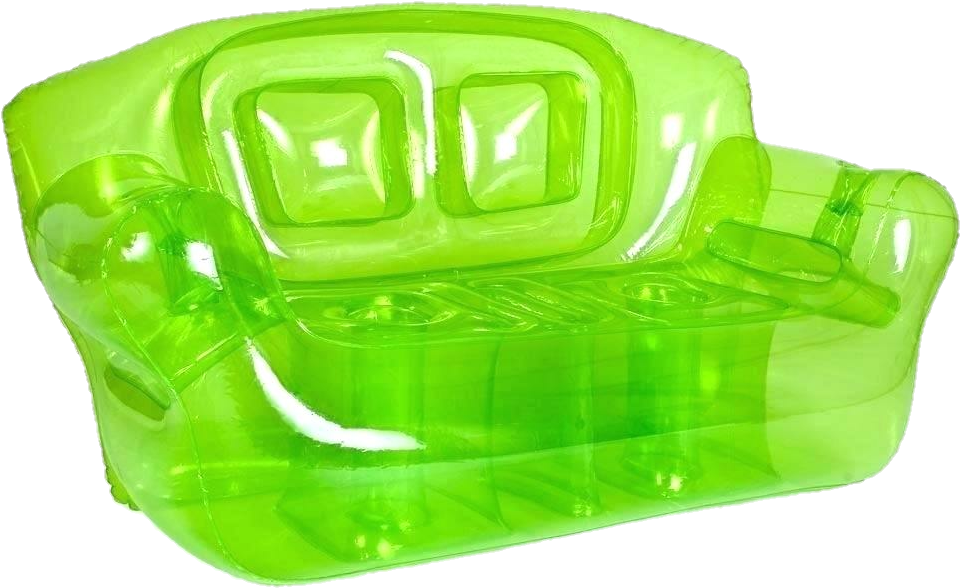 Couch Sticker - Lime Green Inflatable Couch Clipart (1000x627), Png Download