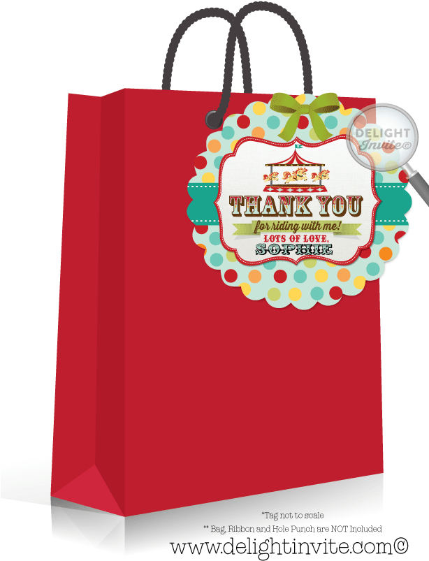 Circus Carousel Favor Tag - Superhero Party Favor Tags Clipart (613x822), Png Download