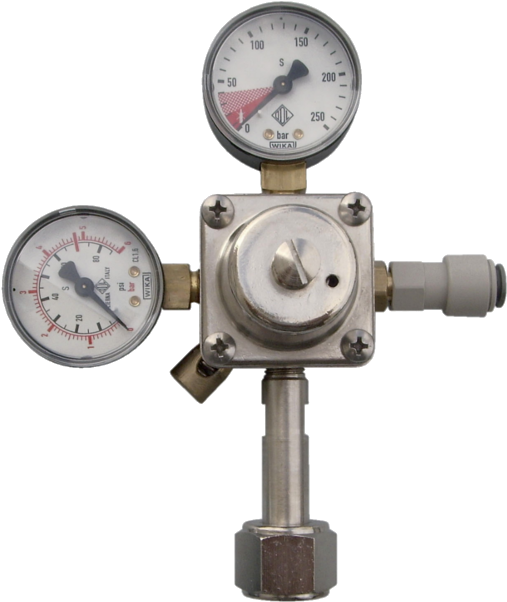 Co2 Pressure Reducer For Rechargeable Co2 Cylinder - Gauge Clipart (635x635), Png Download