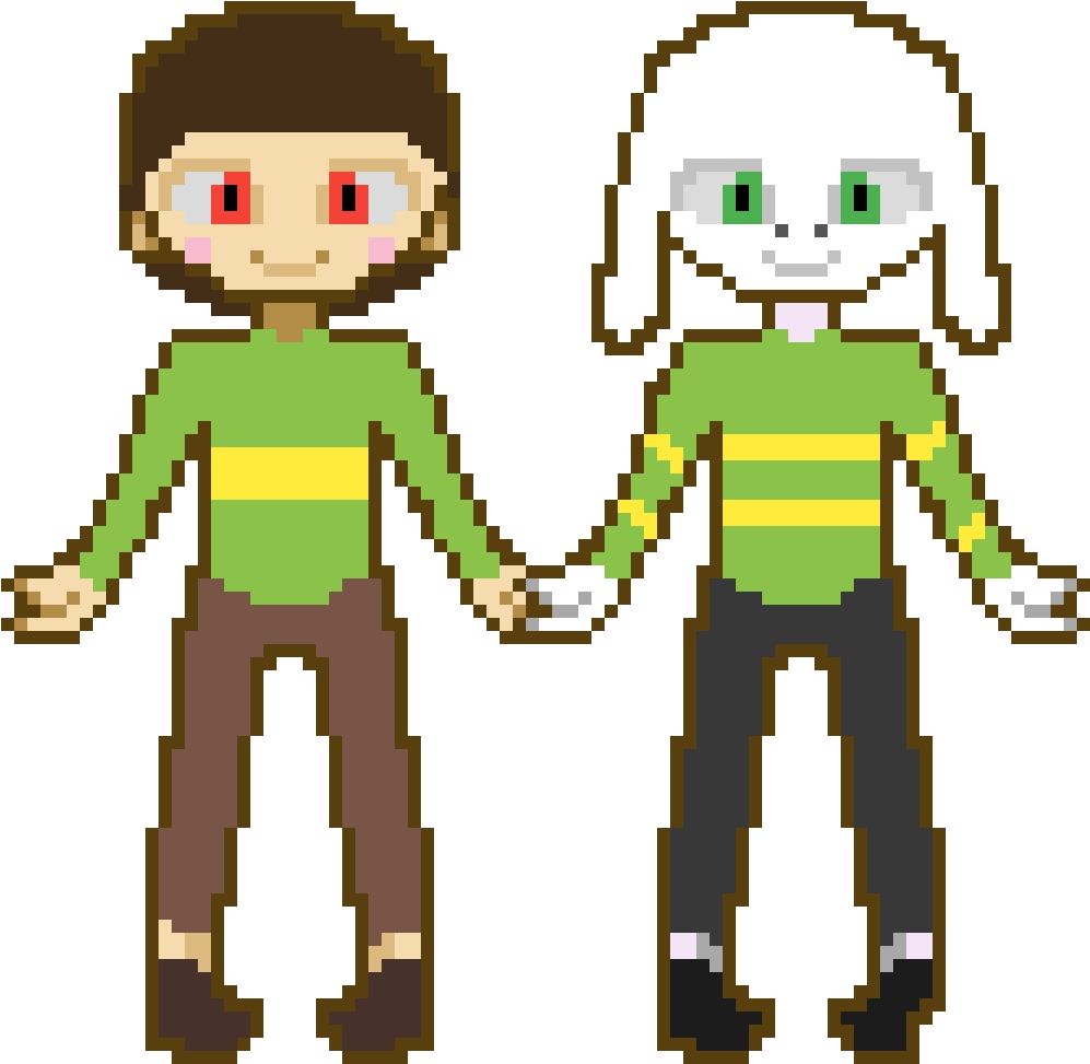 Chara & Asriel {brokensoul} , Png Download - Pixel Clipart (997x973), Png Download