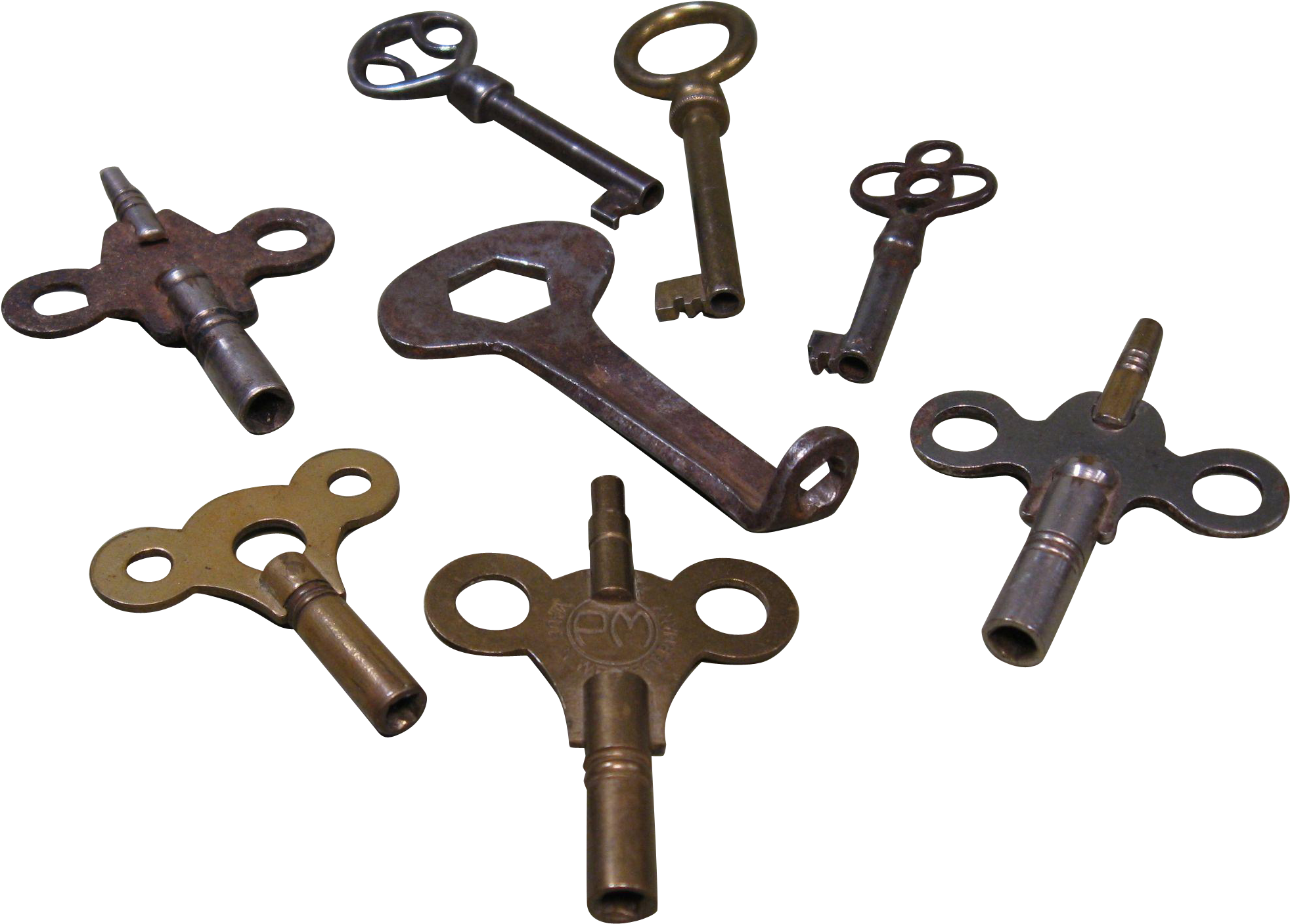 Lot Of 8 Old Keys - Key Clipart (1963x1963), Png Download