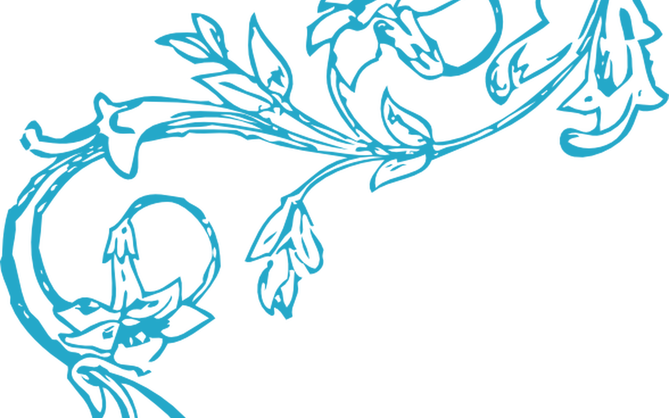 Blue Floral Vine Corner Clip Art At Clkercom Vector - Blue Flower Design Png Transparent Png (1368x855), Png Download