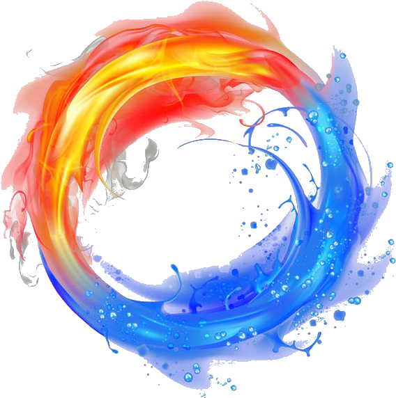 #effect #efeito #fire #flames #ice #fogo #chamas #gelo - Transparent Fire And Water Png Clipart (650x650), Png Download