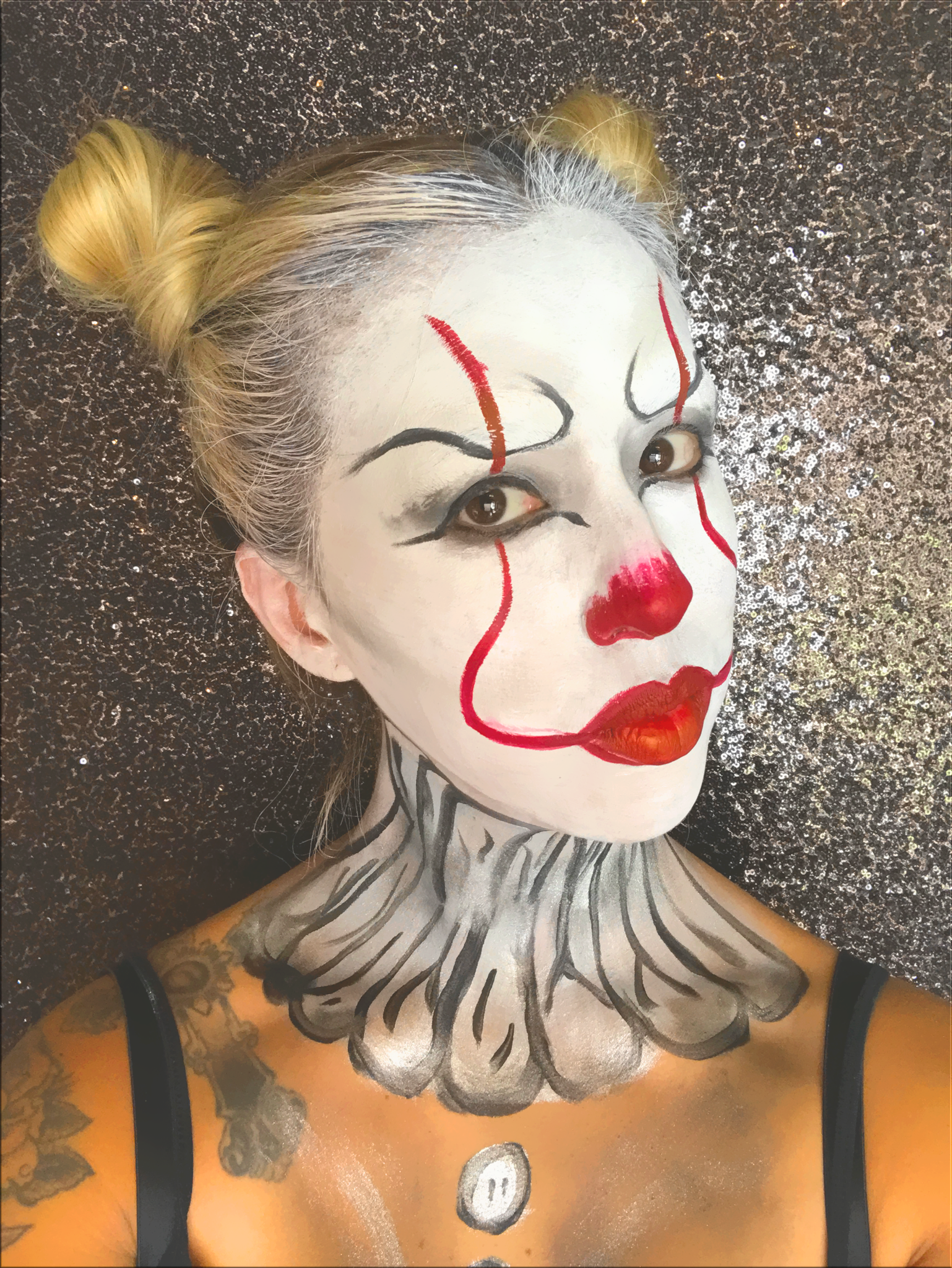 Pennywise Face Makeup - Goth Subculture Clipart (1538x2048), Png Download
