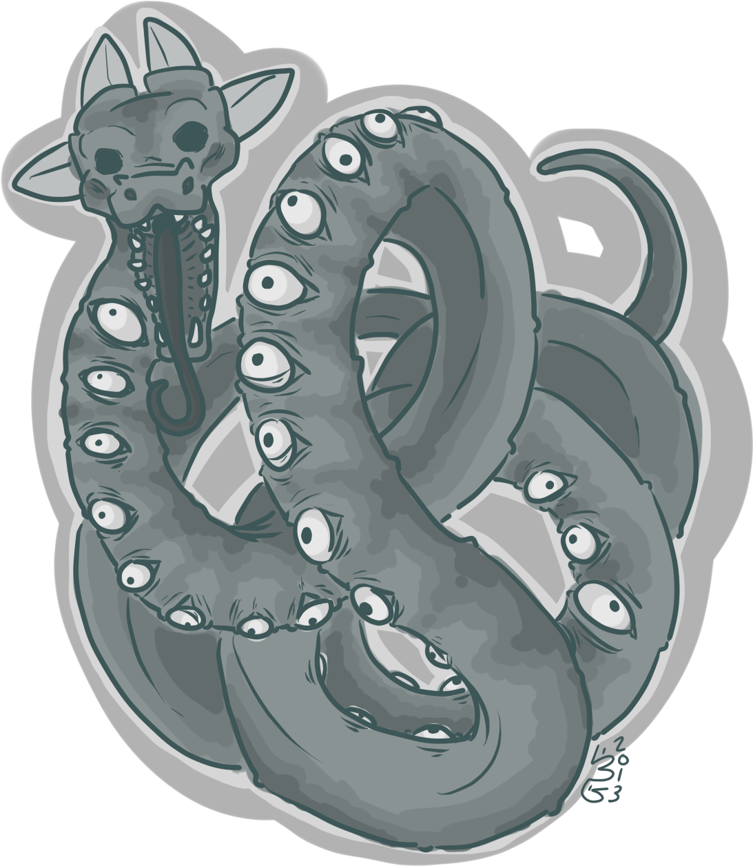 Eye Monster - Illustration Clipart (1280x1280), Png Download