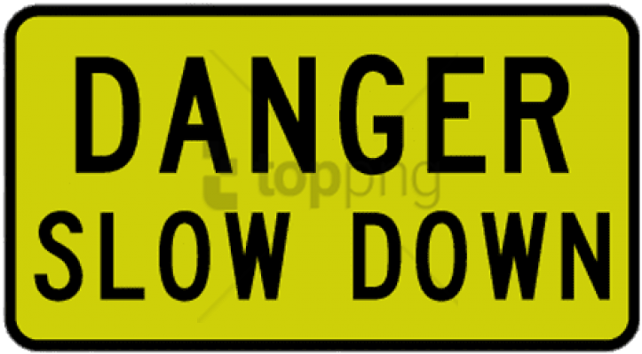 Danger Slow Down Sign Png Image With Transparent Background - Road Work On Side Road Sign Clipart (850x847), Png Download