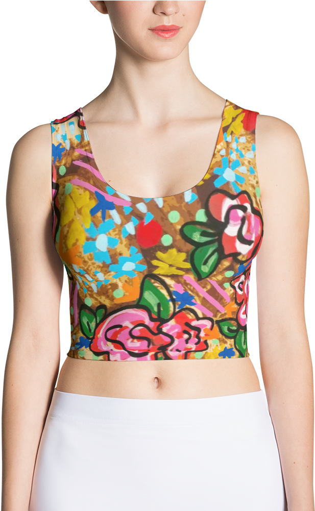 Vesey St In Bloom Nyc Street Art Crop Top - Chess Board Crop Top Clipart (1000x1000), Png Download