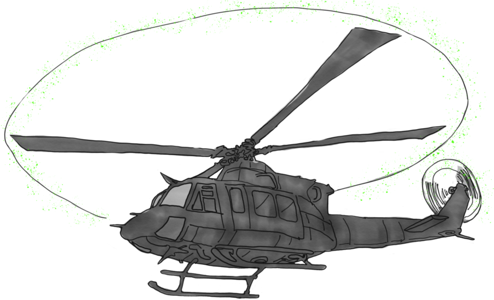 Huey , Png Download - Helicopter Rotor Clipart (981x596), Png Download
