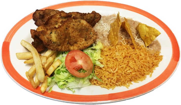 Milanesa De Pollo Png - Fish And Chips Clipart (734x428), Png Download