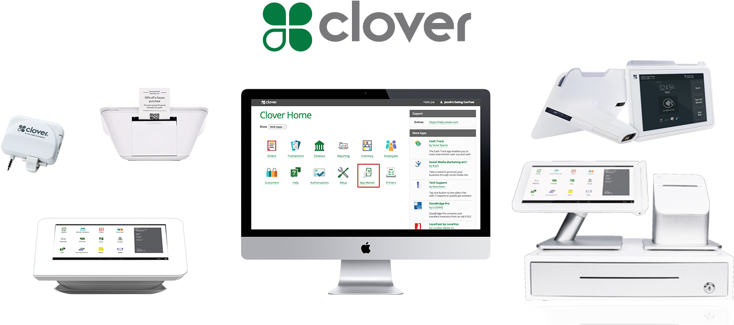 The Clover Pos System Family - Clover Pos Clipart (1437x637), Png Download