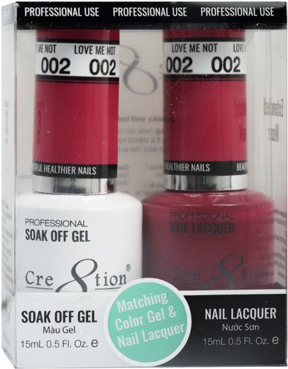 Cre8tion Matching Color Gel & Nail Lacquer 02 Cherry - Nail Polish Clipart (600x600), Png Download
