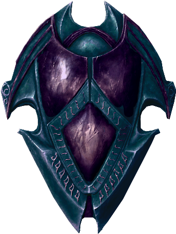 Shield That Creates An Area Of Darkness In Front Of - Skyrim Ebony Shield Clipart (535x631), Png Download