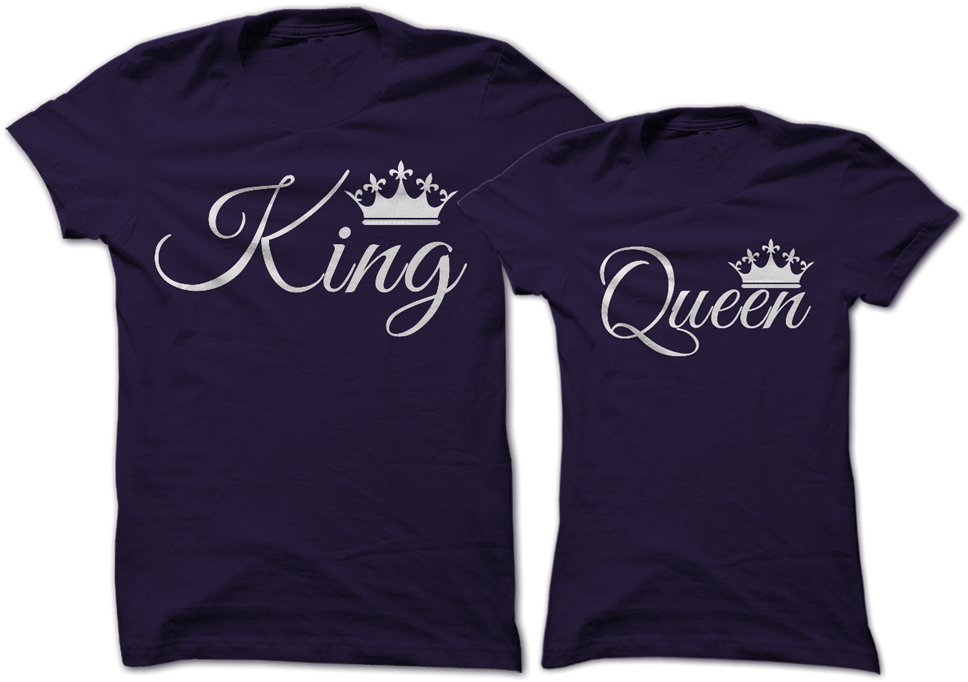 King And Queen Couple Tees - King Queen T Shirt Online Clipart (967x693), Png Download