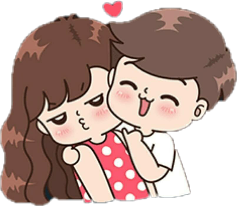 Parejas Sticker - Boobib Cute Couple Stickers Clipart (803x699), Png Download