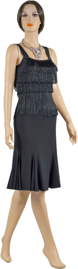 Layered Fringe Trumpet Latin & Rhythm Dress-size M - Mannequin Clipart (800x1200), Png Download