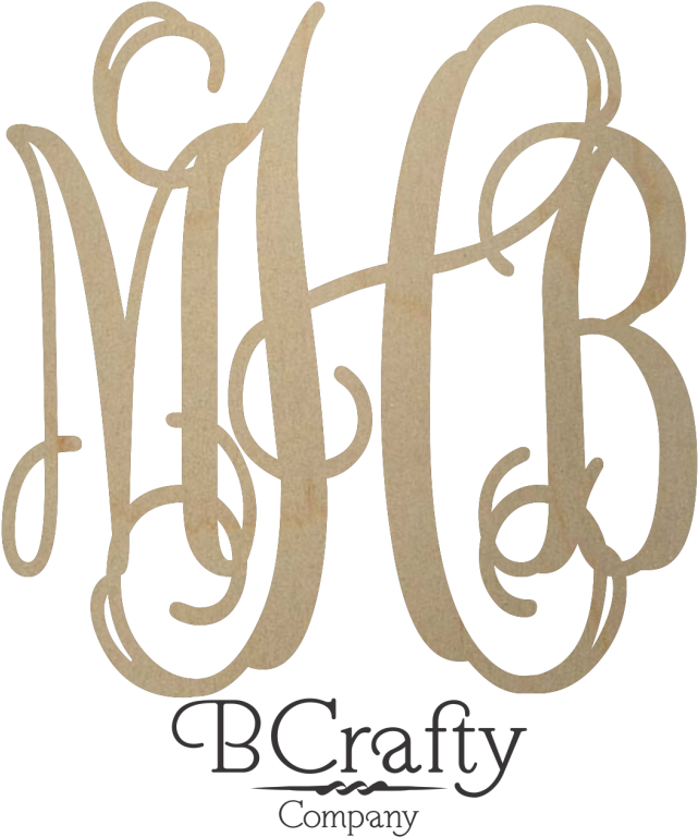 Wooden Monogram Sticker - Circle Monogram Decals Clipart (684x912), Png Download