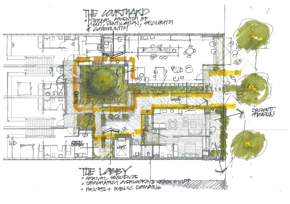 Courtyard Thinking Nightingale Hayball - Floor Plan Clipart (1000x707), Png Download
