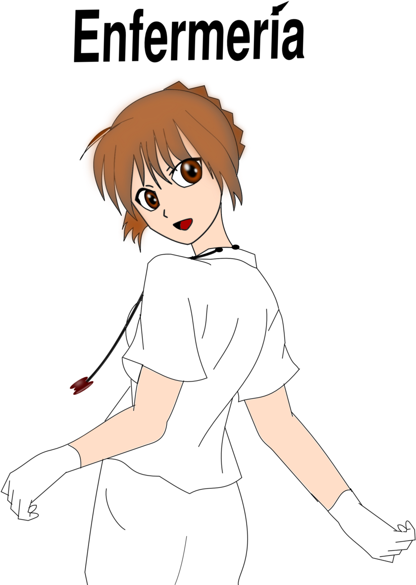 Enfermera - Cartoon Clipart (958x1355), Png Download