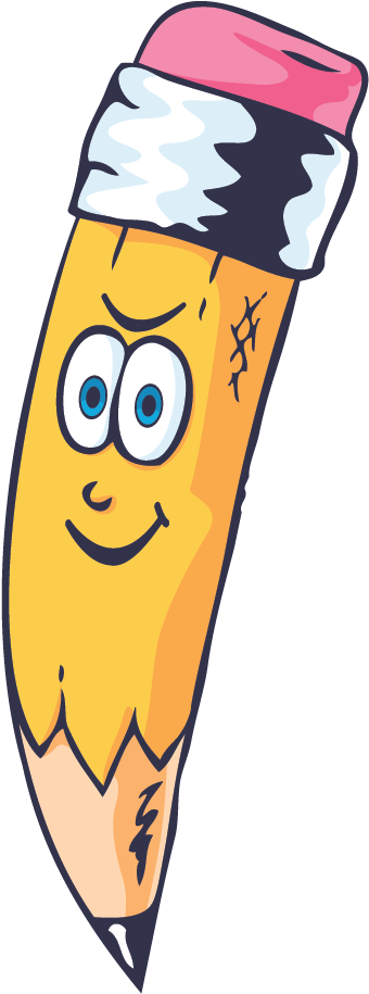 Pencil Cartoon Character Png Clipart (547x1002), Png Download