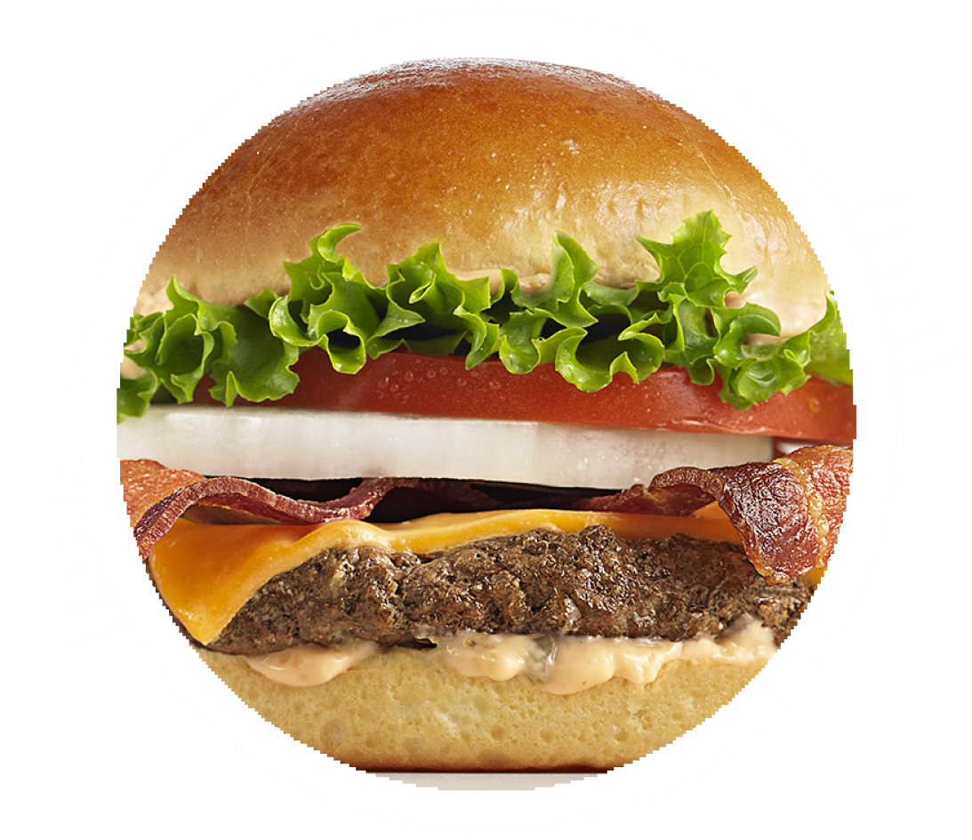 Bacon Cheddar Single - Hamburguesa Johnny Rockets Clipart (1108x1000), Png Download