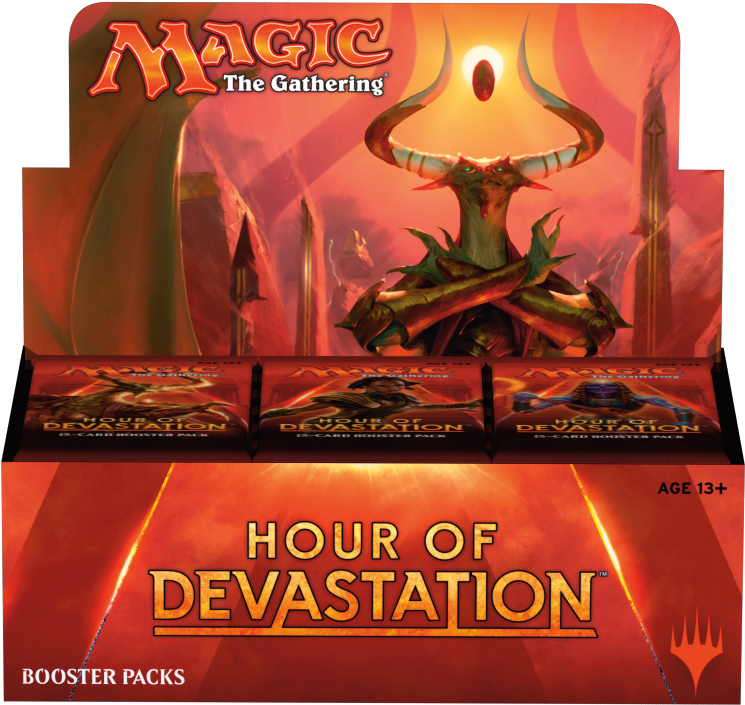 Hour Of Devastation Booster Box - Mtg Hour Of Devastation Box Clipart (844x804), Png Download