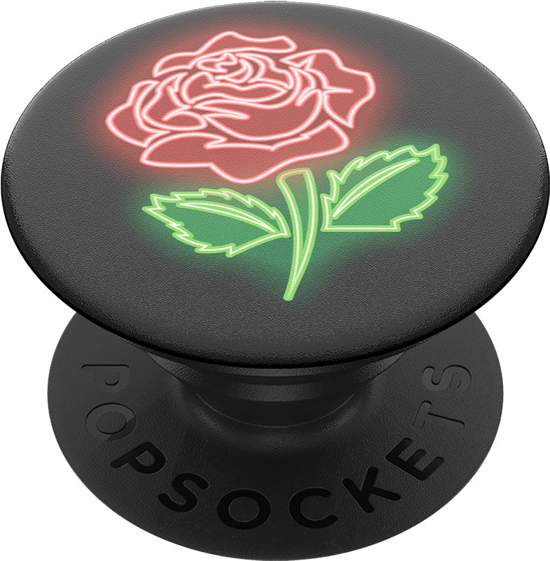 Neon Rose, Popsockets - Neon Rose Popsocket Clipart (989x1000), Png Download