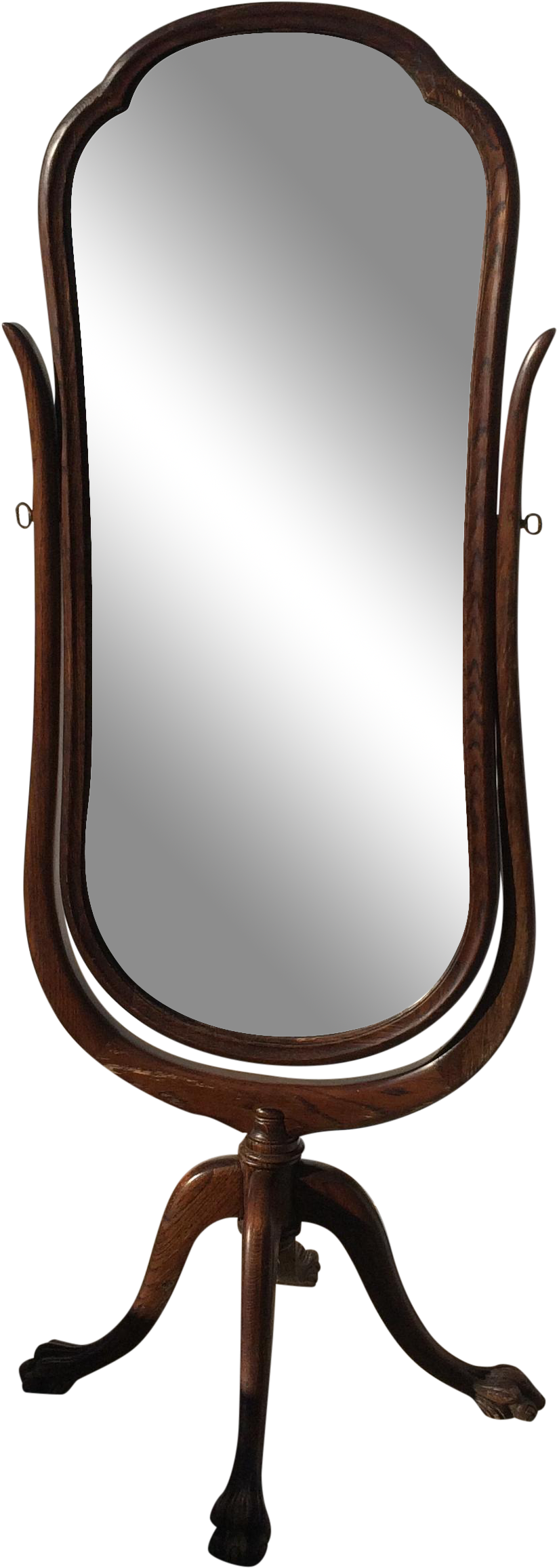 Antique Cheval Floor Standing Mirror On Chairish - Mirror Transparent Standing Clipart (2448x2449), Png Download