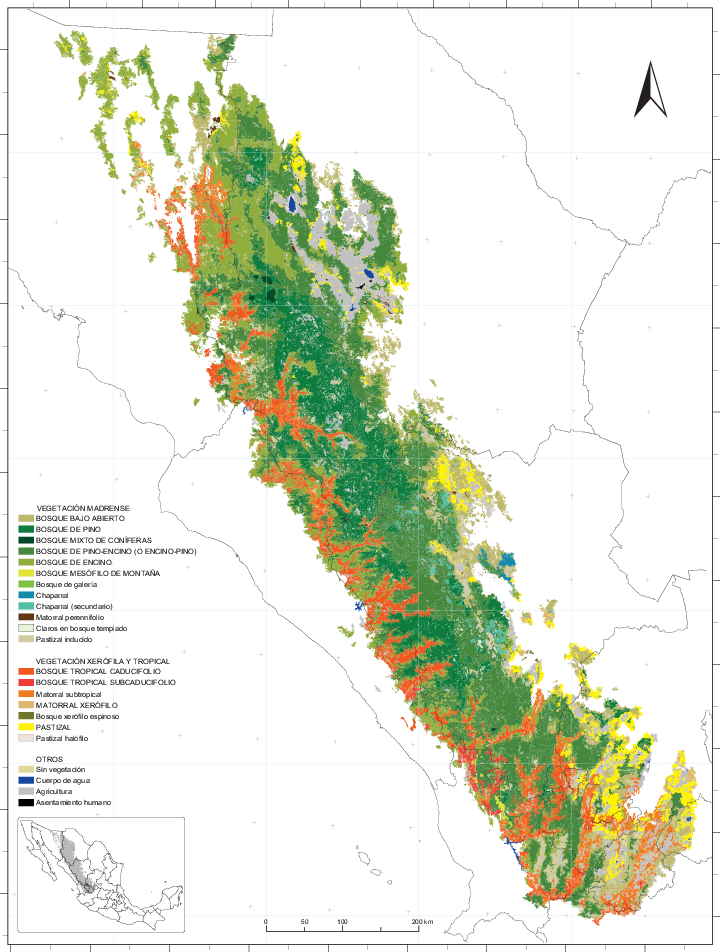 Vegetación Y Uso Del Suelo En La Sierra Madre Occidental - Atlas Clipart (720x952), Png Download