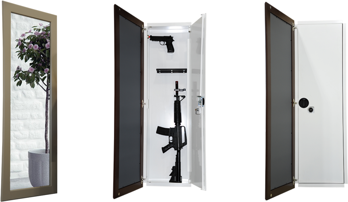 Hidden Gun Safe With Mirror Clipart (1300x750), Png Download