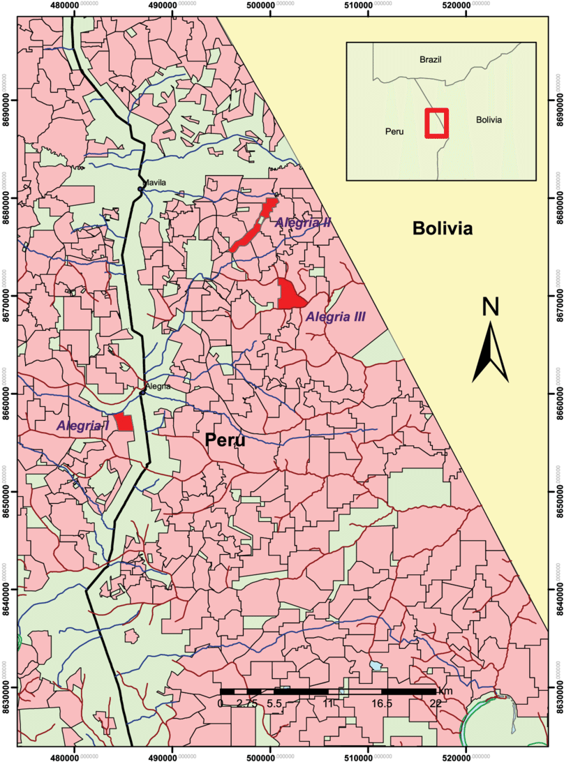 Location Of Study Sites In Madre De Dios, Peru - Atlas Clipart (850x1108), Png Download