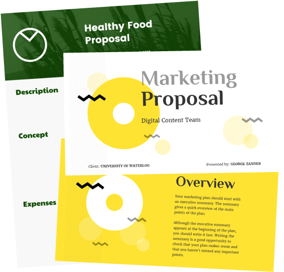 Start With One Of Our Customizable Proposal Templates - Proposal Design Food Clipart (587x570), Png Download