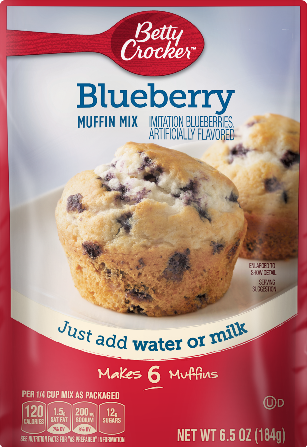 Betty Crocker Blueberry Muffin Mix Clipart (1800x1800), Png Download