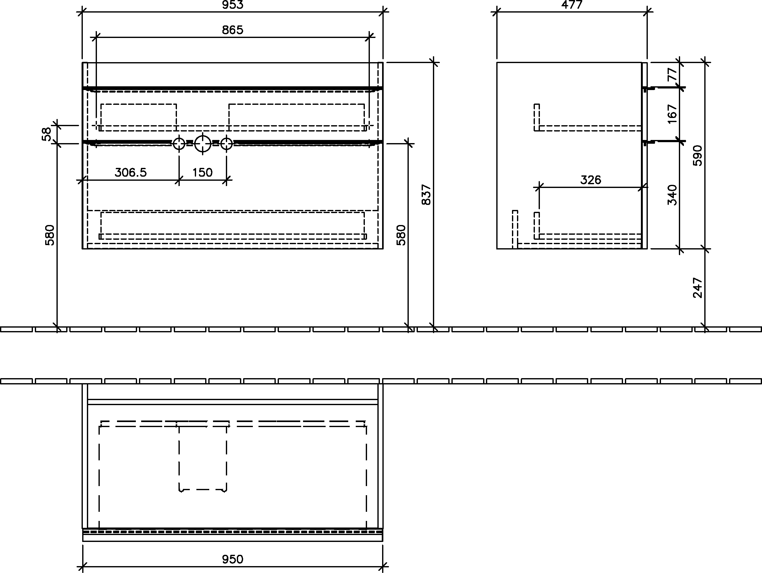 Vanity Drawing Countertop Detail - Sink Clipart (2429x1826), Png Download