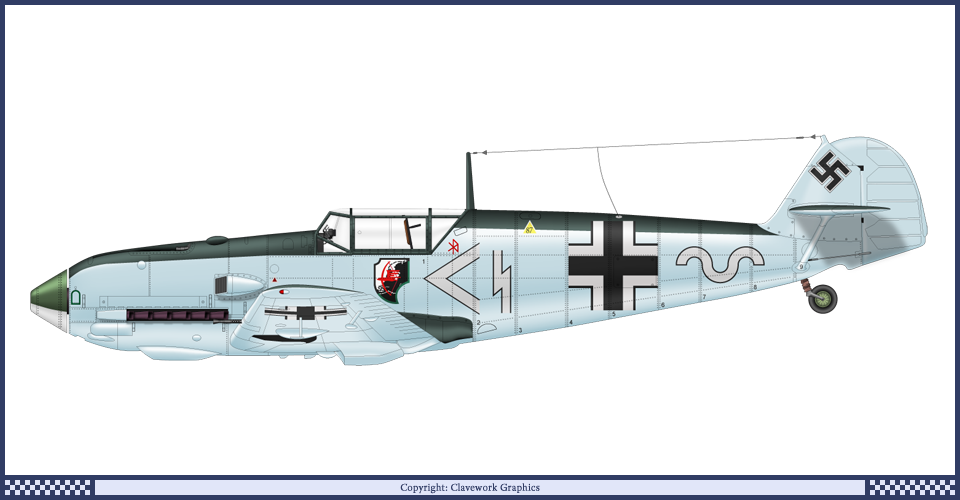 German Bf 109 E3 Stab1 Jg1 - Messerschmitt Bf 109 3 View Clipart (960x500), Png Download