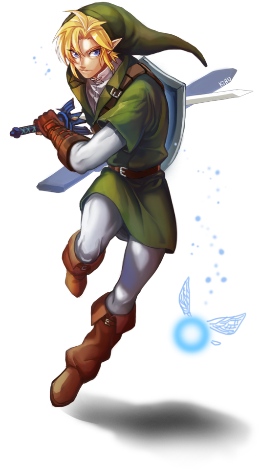 Link Ocarina Of Time - Cartoon Clipart (530x962), Png Download