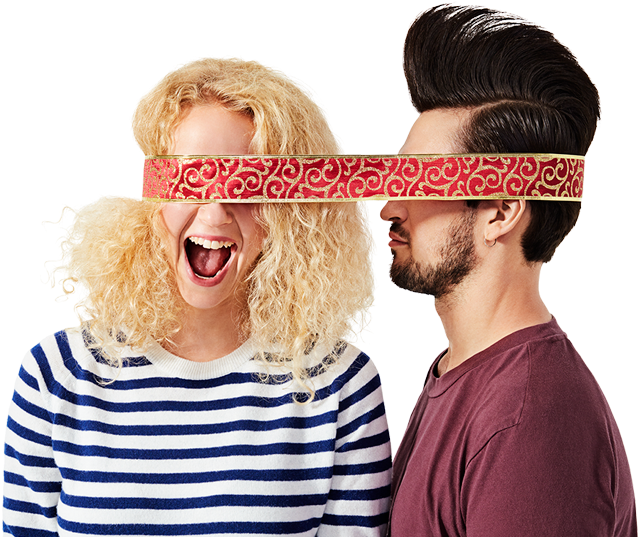 Boy And Girls Heads Wrapped In Ribbon - Blond Clipart (639x537), Png Download