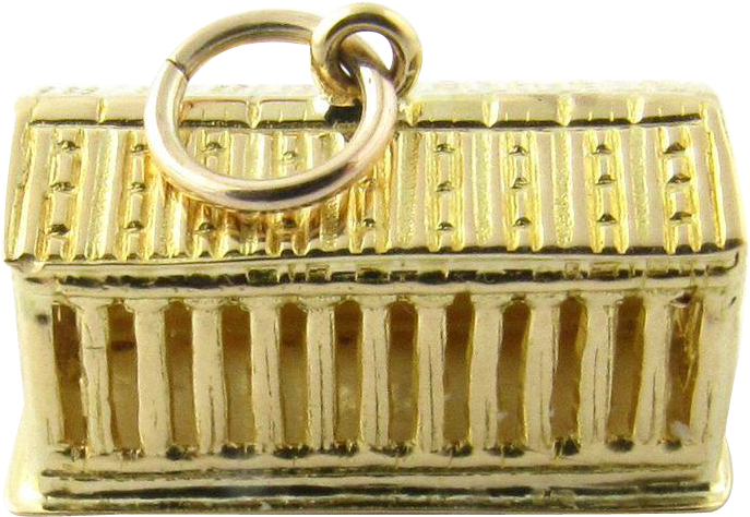 Vintage 18 Karat Yellow Gold Parthenon Charm- The Parthenon - Handbag Clipart (686x686), Png Download