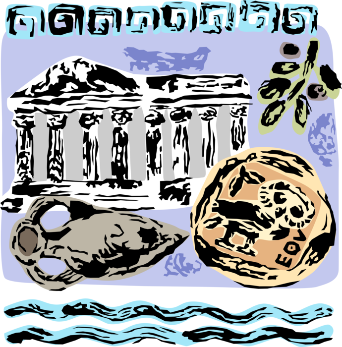 Vector Illustration Of Greek Classical Greece Greek Clipart (690x700), Png Download