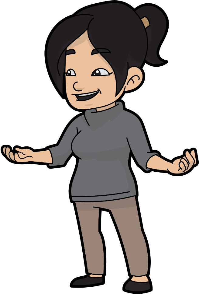 A Cartoon Asian Female Speaker - Cartoon Clipart (794x1123), Png Download